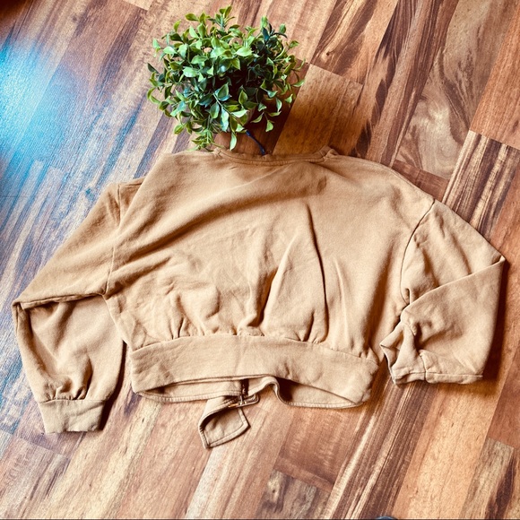 Zara cropped spicy mustard sweatshirt size M - Picture 4 of 7